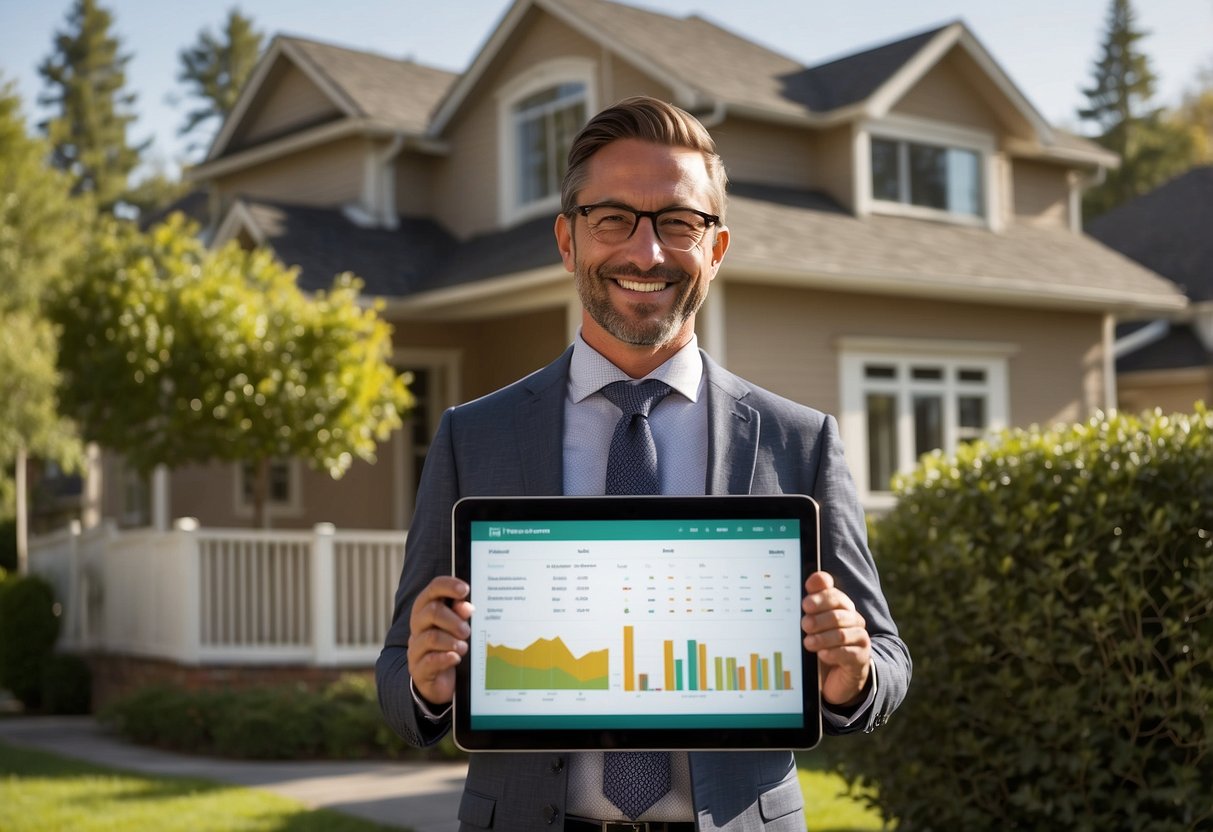 A real estate agent uses HouseCanary's AI tools to analyze property data and make informed decisions