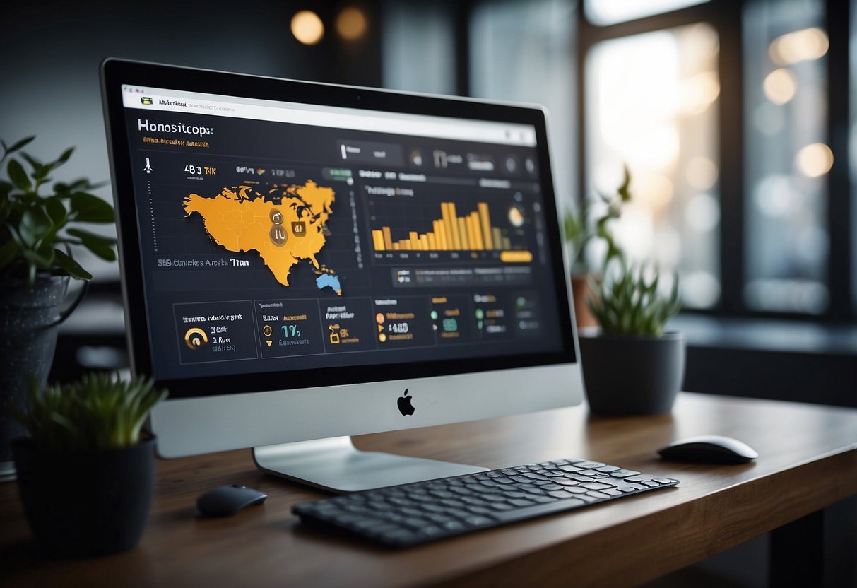 A computer screen displaying a dashboard with various marketing automation tools for ecommerce. A mouse hovers over the interface, ready to click and set up the tools