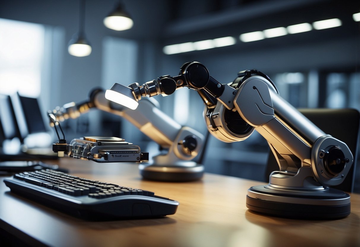 Computer software and robotic arms working together to automate accounting processes